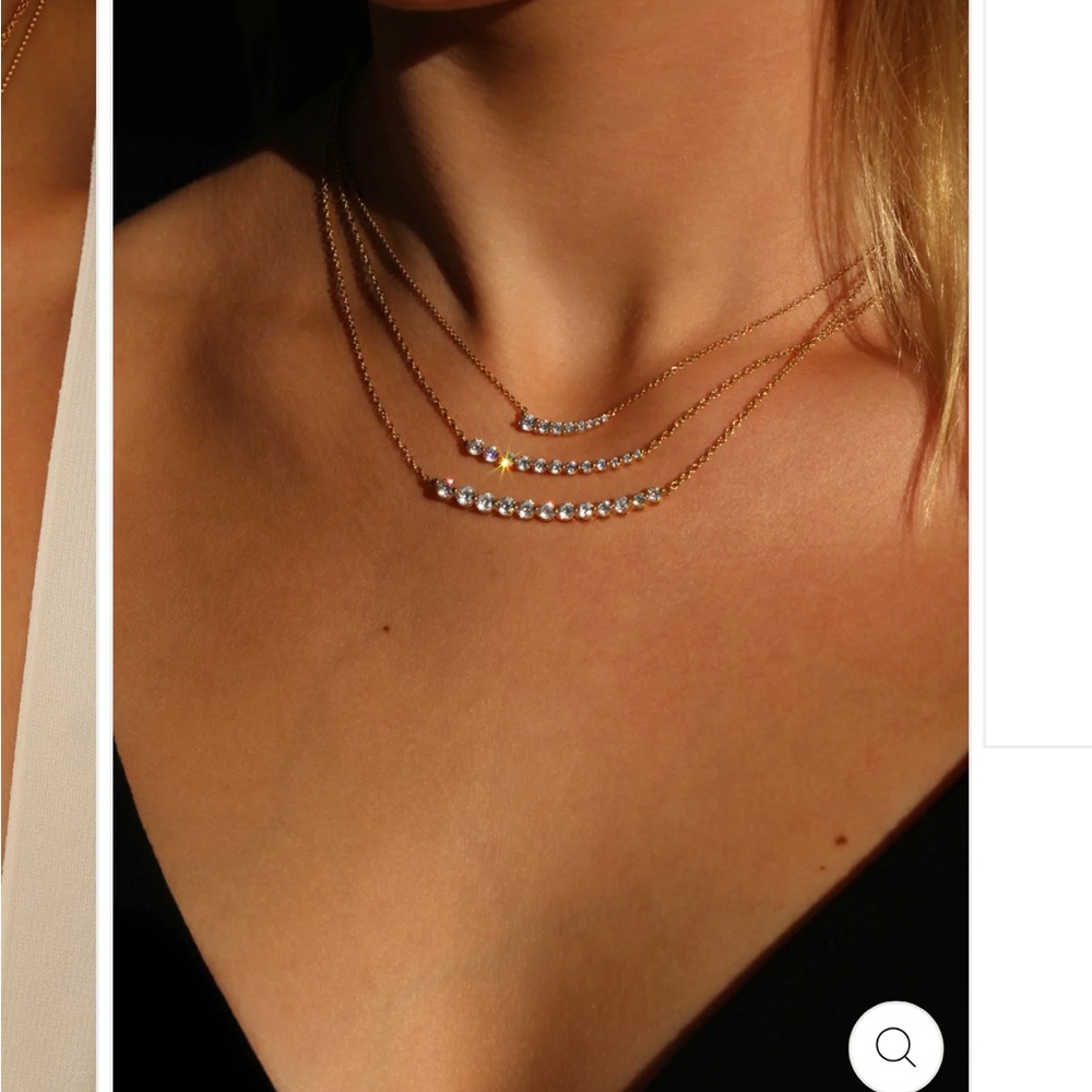 ANITA KO 18k ROSE GOLD GRADUATED DIAMOND NECKLACE - Picture 3 of 5